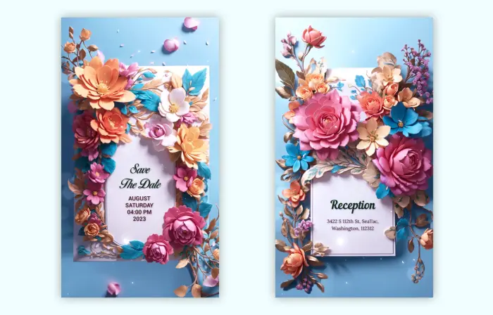 Gorgeous 3D Floral Wedding Invitation Instagram Story